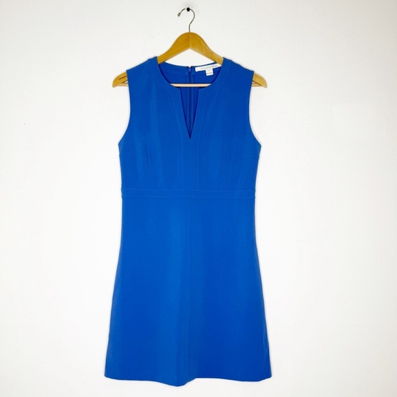 Diane Von Furstenberg Fleur Split Neck Ponte A-Line Shift Dress Size 8 - Picture 1 of 6
